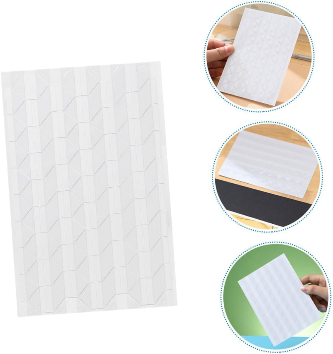 TEHAUX 5sheets Self-Adhesive Transparent Photo Corners for Scrapbooking and Projects for Mounting Pictures Journal and Album Use