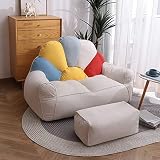 HWOEK Snorlax Bean Bag Chair Cover Sofa Cover (No Filler) with Foot Stool for Teens, Adults to Gaming, Reading, and Watching TV Soft Beanbag Chair for Adult Teen Children Cover,Colorful