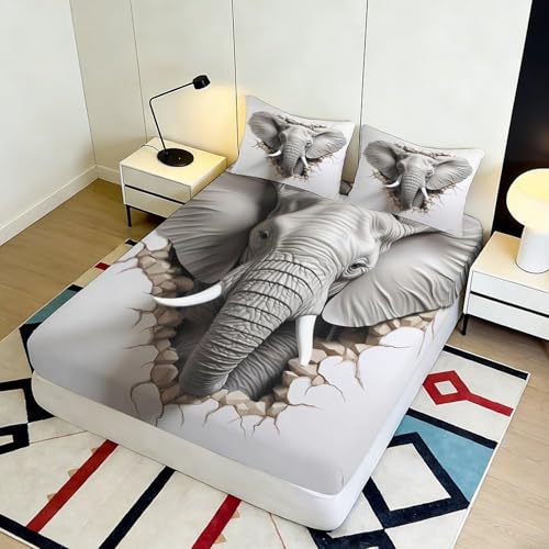 Chambre éléphant matelas fitted cover antidérapant 3D