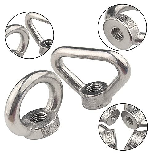 5 Pieces Ring Lifting Eye Nuts Triangle Eye Nut Female Threaded Nut Fastener For M4 Nuts M8 Triangle Eye Nut Lifting Accessories Surface Polishing Silver #TOP3