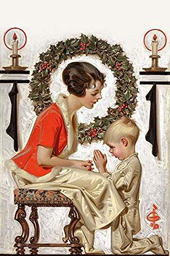 A little boy prays However since its Christmas time its probably about the toys Illustration used as a magazine cover Poster Print by Joseph Christian Leyendecker (18 x 24)