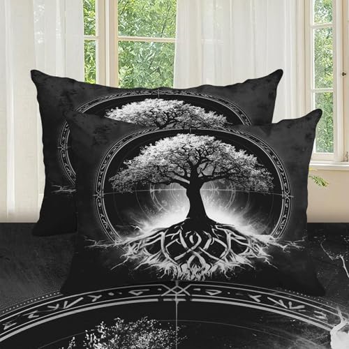 Parure de lit 220x240 microfibre arbre de vie sans repassage pour lit double