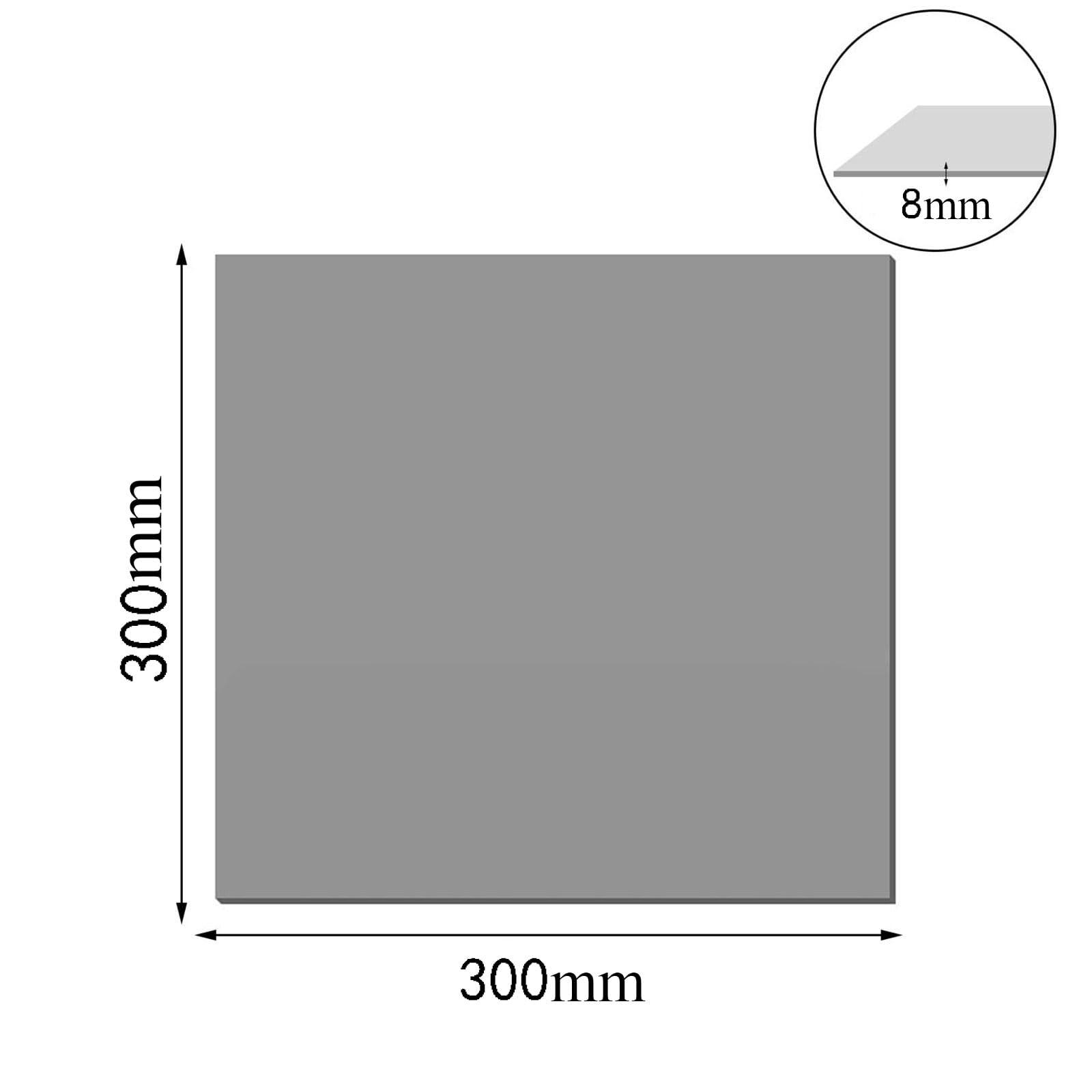 6061-T6 Aluminiumplatte, 8 mm dick, langlebig, 50 × 50–300 × 300 mm, for Heimwerker, Industrie, Schweißen und Basteln(300x300x8mm)