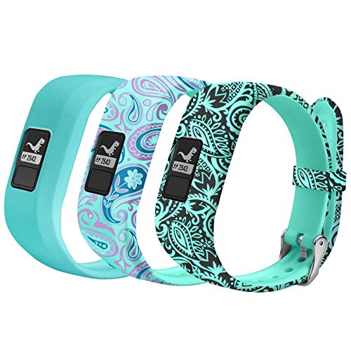 Bands Compatible for Garmin Vivofit JR Bands Vivofit JR 2 Bands vivofit 3 Bands Accessories Replacement Watchbands Starp for Kids Boys Girls Women with Metal Secure Clasp for Garmin Vivofit 3 JR,3PCS