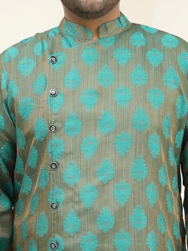 Image of SOJANYA Plus(Since 1958) Men's Pure Cotton Kurta with White Embroidery