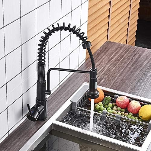 ZYCHSJXA Pull 80cm Kitchen Sink Faucet Spring Single Handle Hot Cold Mixer Tap Swivel Spout
