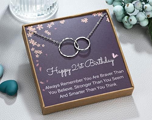 MADAOGO 21st Birthday Necklace for Girls, Sterling Silver Infinity Necklace, Birthday Gifts for 21st Women, Birthday Gift Idea for Daughter, Granddaughter, Friend