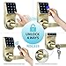 COLOSUS NDL319 Electronic Trusted Digital Keyless Door Lock for Home & Office Security, Touchscreen – 50 User Codes + 4 Key Fobs + 1 Remote + 2 Keys (Gold) …