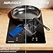 AURAKICH Glaskeramikkochfeld 2 Platten, Einbau-Kochfeld mit Abriebfeste Glaskeramik, 2 Jahre Garantie, 3000W, 9 Leistungsstufen, Timer 1-99 Min, Kindersicherung, mit Stecker, für alle Töpfe