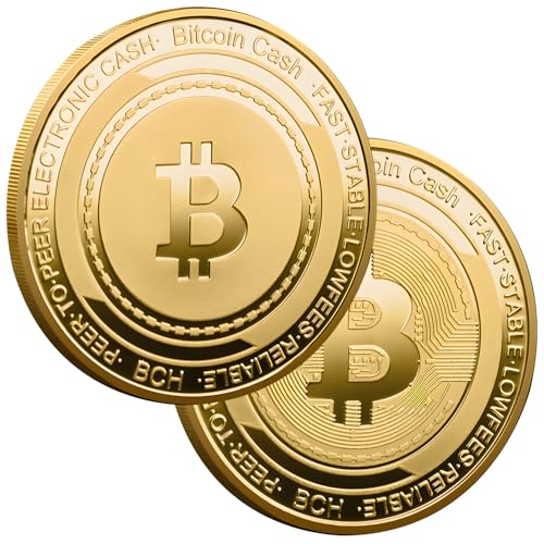 Bitcoin Cash Commemorative Coin Gold Plated Home Room Office Decoration Collector's Set Circular Case Included 0.3mm Gold (K Type)