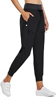 Baleaf Women's Lightweight Hiking Joggers: High Waist 5 Zipper Pockets UPF 50+ Quick Dry Travel Pants
