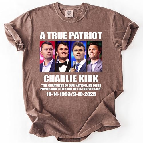True Patriot Charlie Kirk T-Shirt, Support American Values Comfort Colors Shirt Multi2