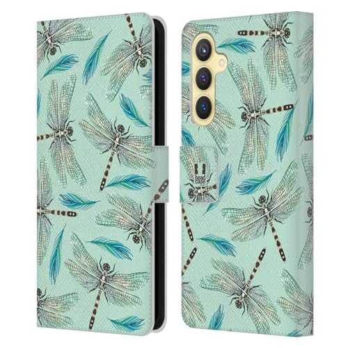 Funda Samsung S23 FE 5G de cuero tipo libro con tapa imán y dibujo insectos acuarela