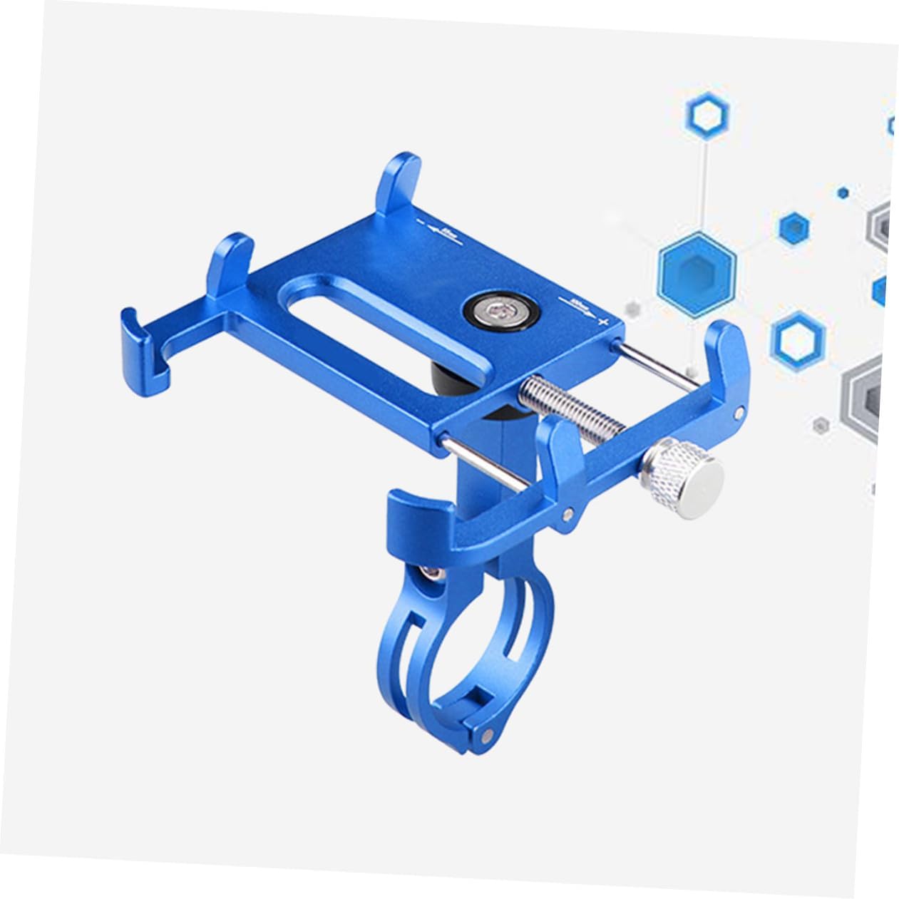 Adjustable Mobile Phone Holder for Bikes Anti-Slip Handlebar Clip with Rotation Fits Smartphones Blue