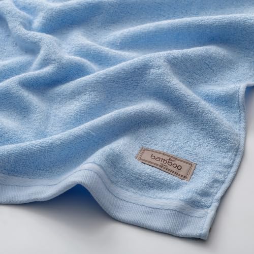 Image of Spread Spain Bamboo Hand Towel, Ultra Soft, Absorbent & Quick Dry, 360 GSM, Towel for Daily use, Gym, Pool, Travel, Sports and Yoga, 40cms x 60cms, Pack of 1 (Light Blue)