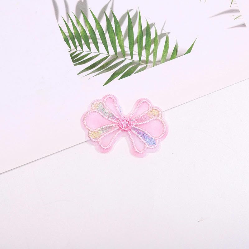 Parches de Bordado Parches Bordados pequeños con Lazo de Gasa Encaje, 4 x 3,5 cm, 50 Unidades, for Planchar, Chinos, for Coser en Ropa, Vaqueros y Chaquetas(White)