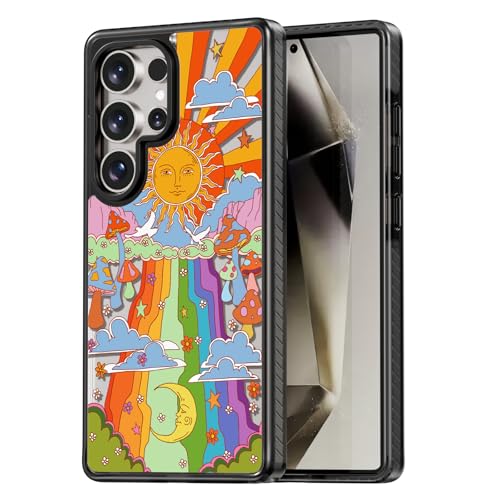 Coque Samsung Galaxy Ultra Rosarnnah noire avec motif champignon amusant de 17,3 cm
