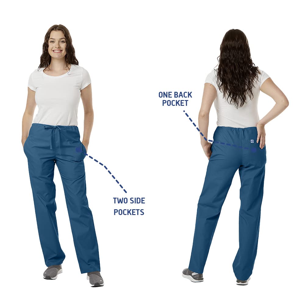 SPECTRUM UNIFORMS Unisex Scrub Pant, Ultrasoft Classic Scrub Pants Drawstring Waist Pant Ideal for Medical Professionals Pant Caribbean Blue