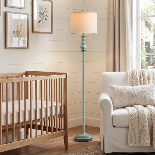 Image of BOBOMOMO 64.25 inch Farmhouse Floor Lamp for Living Room, Tall Antique Blue Standing Lamp with Rotary Switch, Vintage Reading Lamp for Bedroom & Nursery, Coastal Cottage Home Decor