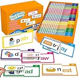 Phonics Flash Cards Word Family Build Book,Learn to Read 30 Read and Rhyme Flip Books,Sight Words Flash Cards Kindergarten Phonics Flip Books for Kids Classroom Homeschool Preschool Learning Activity