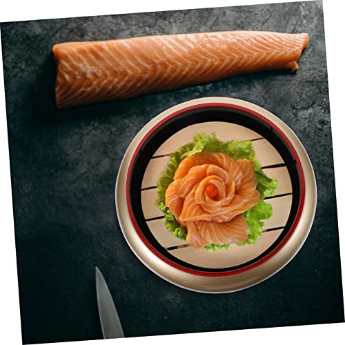 Set de plato sushi japonés 2 piezas con bandeja de madera miniatura 3