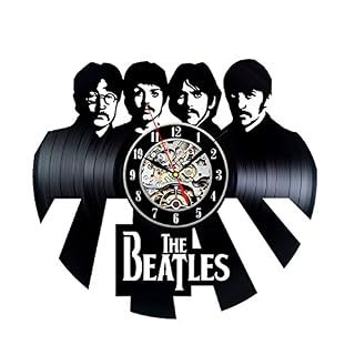 Fait main Vintage Disque Vinyle Beatles Thème Horloge murale - Les Beatles, Paul McCartney, John Lennon, RIngo Starr, George Harrison