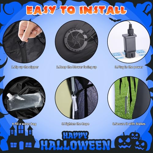 Gruselige 9FT Halloween Aufblasbare Deko – XXL Sensenmann mit LED für schaurige Gartenpartys und Horror-Highlights! – Bild 4