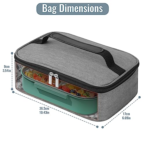 lmytdo Lunch Bag for Men 3.6L Lunch Box Wide Open Insulated Cooler Bag Waterproof Leak-Proof Thermal Lunch Bag with Handle for Adults Kids School Outdoor Picnic Work (Grey) - Image 4