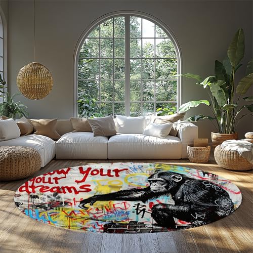 Tapis rond 200cm lavable pour décoration intérieure moderne