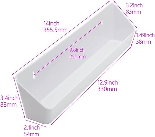 Miniatura 4 de Aiwaiufu Juego de bandejas delanteras para fregadero de cocina, juego de bandejas de polímero de 14 pulgadas, color blanco (paquete de 2)