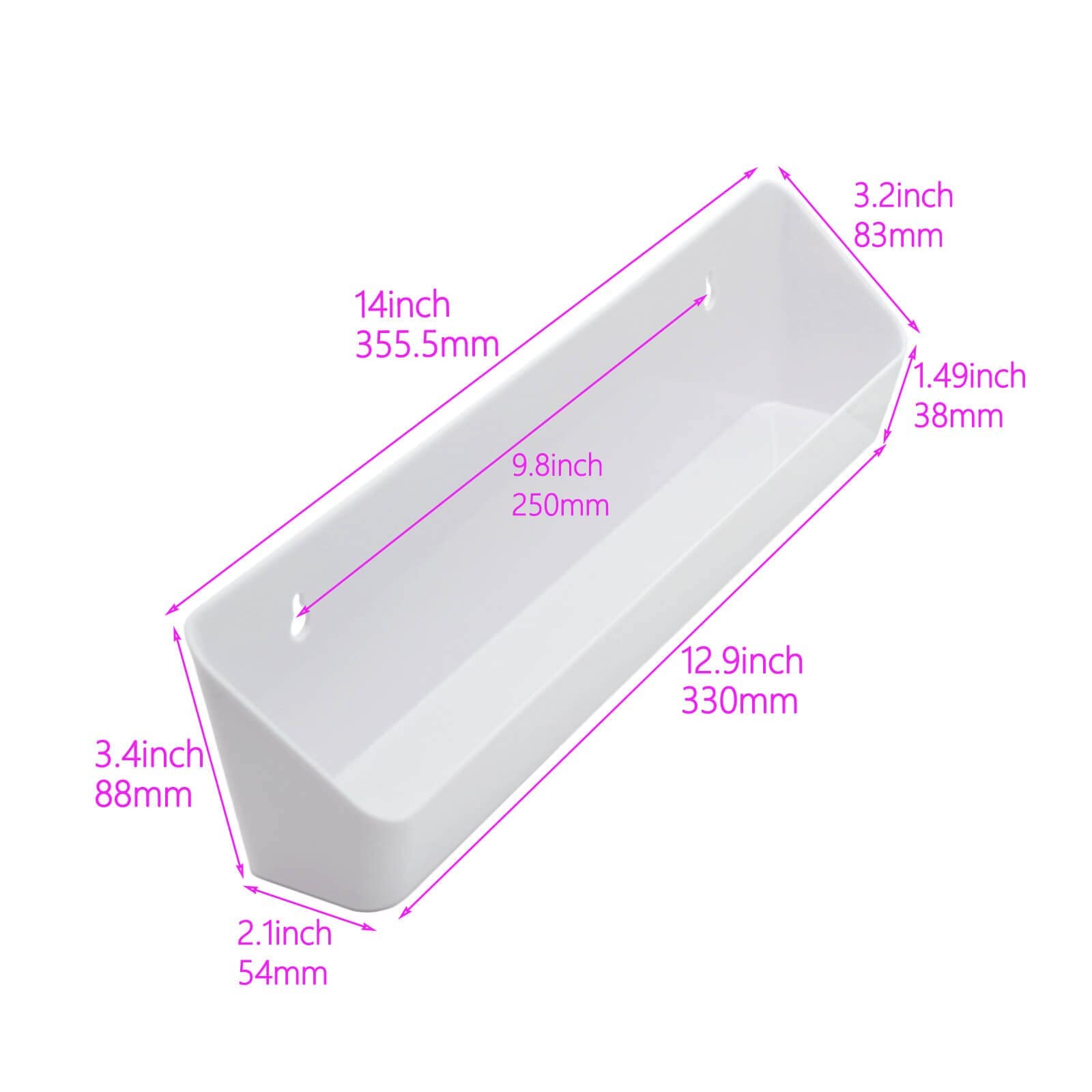Küchenspüle Frontschalen Tip Out Tray Set 35,6 cm Polymer Kunststoff weiß - 2er Pack