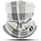 [Andeor] ネックウォーマー フェイスカバー 防寒【高機能断熱素材・極暖38℃恒温・触感3倍アップ】ネックガード 冬 吸汗速乾 調節コードつき 柔らかい 伸縮性 吸汗速乾 伸縮性 自転車・バイク・通勤通学・釣り・登山・スキー・スノーボード メンズ レディース (#04.グレー+ホワイト)