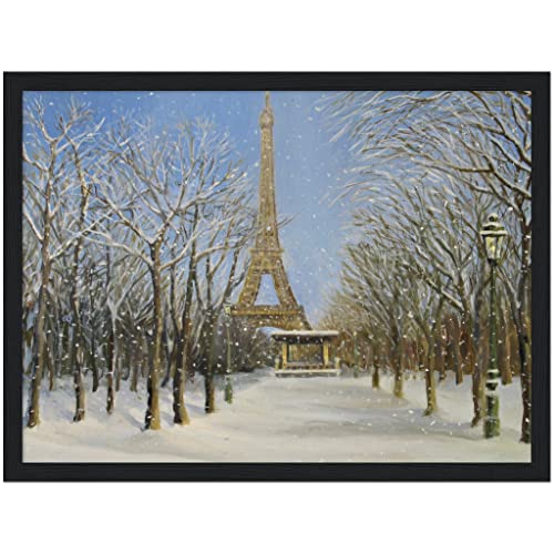 Tour Eiffel sous la neige impression d'art encadrée finition luxe - 3