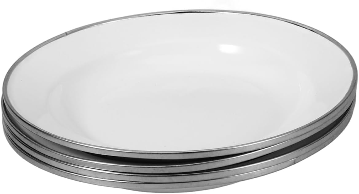 4pcs Enamel Plates Versatile Serving Dishes for Appetizers Fruits and Desserts and Easy to Clean Enamelware for Home Use