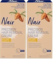 Nair Precision Facial Hair Removal Cream - Contoured Applicator for Precise Coverage - Face Hair Removal for Women - Gentle & Quick Hair Remover for Upper Lip, Chin & Cheeks - 20g (Pack of 2)