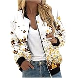 fartey Womens Lightweight Jackets Floral Print Zip Up...