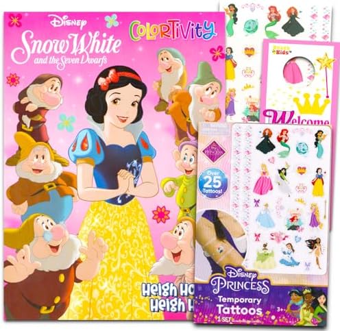 Disney Snow White Coloring Book Set for Girls - Bundle with Snow White Activity Book with Tattoos and More | Snow White Coloring Set for Kids, Toddlers image 5