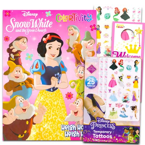 Disney Snow White Coloring Book Set for Girls - Bundle with Snow White Activity Book with Tattoos and More | Snow White Coloring Set for Kids,...