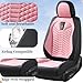 Coverado Car Seat Covers Full Set, 5 Seats Universal Seat Covers for Cars, Breathable Fabric& Faux Leather Auto Seat Cushions, Front and Rear Seat Protectors Fit for Most Sedans SUV Truck, Pink
