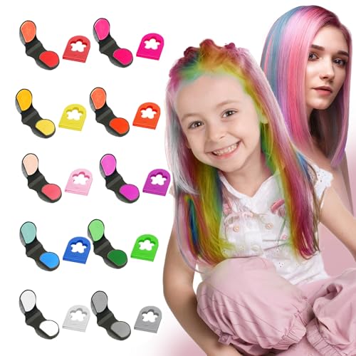 HaiolorPro Hair Chalks for Girls Kids 10PCS Washable Temporary Hair Dye Colour Coloured Hair Spray Wash Out Teenage Girls Christma s Gifts for 5-15 Year OldNew Upgrade