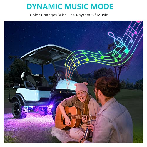 10L0L Golf Cart Bluetooth Led Underglow Strip Light Kit Waterproof Neon Underbody Light For Club Car Ezgo Yamaha Models Install On Roof Or Underbody App Control 12V 360 Leds 20Ft #TOP3