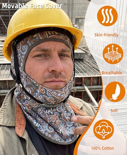 Image of BOCOMAL FR Face Mask Flame Resistant Balaclava 5.5oz Lightweight Arc Rated Helmet Liner Covering Hood for Welding