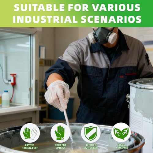 GENERALCARE 100 Count Disposable Gloves, Safety PE Gloves for Working Cleaning Lightweight Textured Grip (100 PCS)