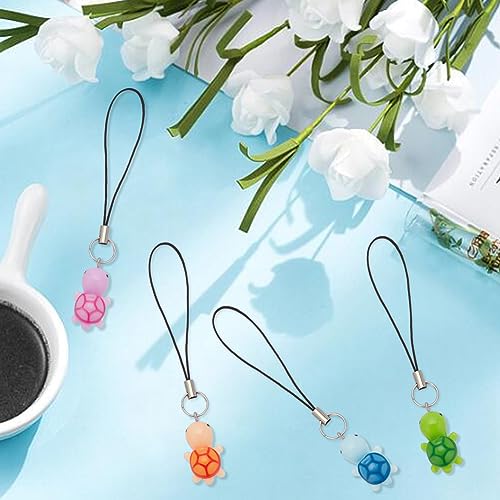 DELORIGIN 10 Stück Handygurte In Schildkrötenform 5 Farben Harz Schildkröte Telefonanhänger Tier Schlüsselanhänger Dekorative Hängeanhänger Für Frauen Geldbörse Schlüsselanhänger Anhänger Handyhüllen