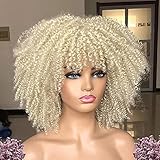 Método de peluca esponjosa; debido a razones de embalaje y transporte,se agitó durante el envío y no pudo ser tan suave como en la imagen. Mueva la peluca suavemente hasta que el cabello enredado se separe,sería mejor usar el dedo para peinar el rizado. parte."