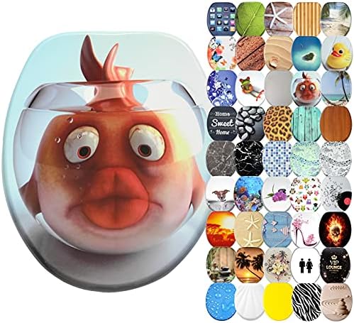 Soft Close Toilet Seat | Stable Hinges | Easy to Mount | Many Different Designs (Lumber)