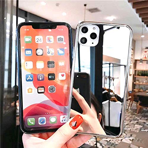 Luxury Fashion Mirror Case For Iphone 12 Case 12 Pro Case Soft Tpu Bumper Frame Shockproof Tempered Glass Back Cover Glitter For Iphone 12 12 Pro Phone Case For Girls Womens Case (Gold) #TOP1