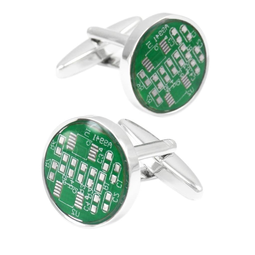Gemelli per circuiti Stampati Moda Uomo Camicie francesi Gemelli personalità novità Bottoni per circuiti Stampati PCB Regali per Gioielli da Uomo
