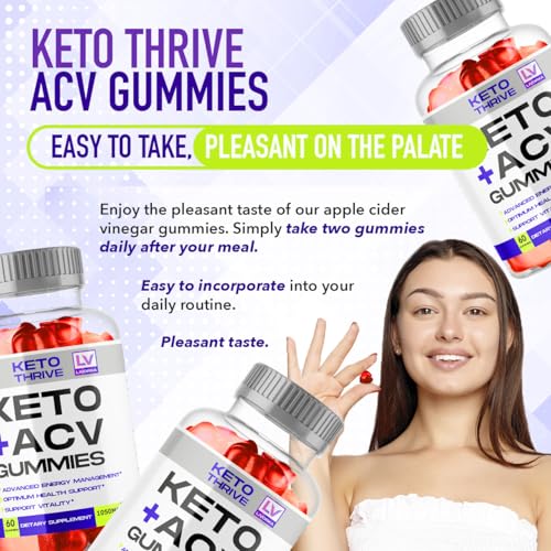 LIVORKA 1 Pack - Keto Thrive ACV Gummies, Thrive Keto, Keto Thrive Gummies, Thrive Keto Gummies Apple Cider Vinegar Gummies 1050MG, 60 Gummies Per Bottle for 30 Days