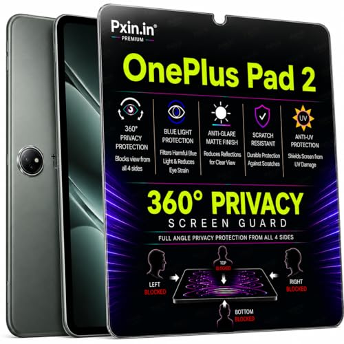 Image of Pxin 360 Pro Privacy Screen guard compatible with OnePlus Pad 2 | Anti Glare | Anti UV | Anti Blue | Anti Reflection | Privacy Filter | Unbreakable Build